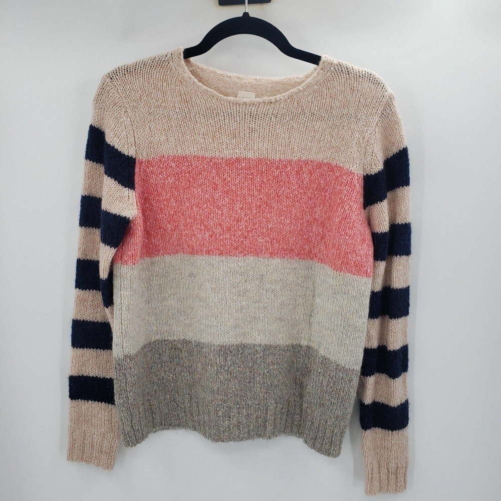 Rebecca Taylor Striped Colorblock Sweater Womens Size Small Wool Blend - Picture 12 of 12